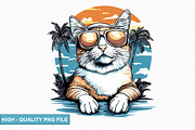 Cute Cat on the Beach Clipart Bundle, a Graphic by crative8112 (Thumbnail 10 of 11)