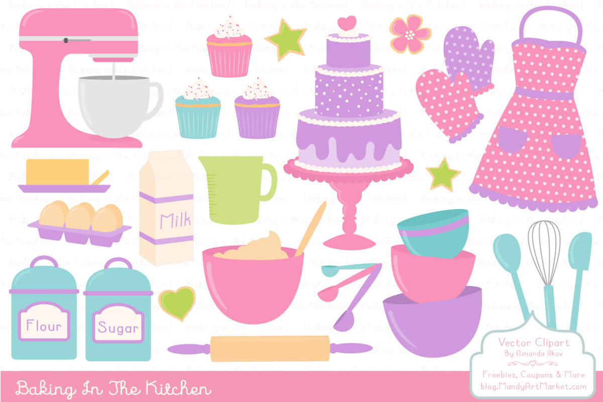 Girls Baking Clipart & Vectors, an Illustration by Amanda Ilkov (Photo 1 of 4)