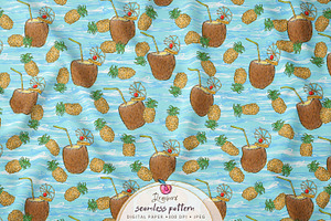 Coconut Juice Summer Pattern 009