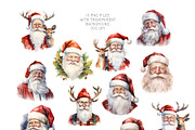 Santa Claus Clipart Bundle, a Seasonal Illustration by Vasmila (Thumbnail 3 of 6)