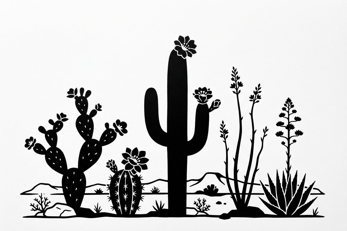 60 Desert Cactus Floral Silhouette, a Seasonal Illustration by Amazin_art (Photo 25 of 38)