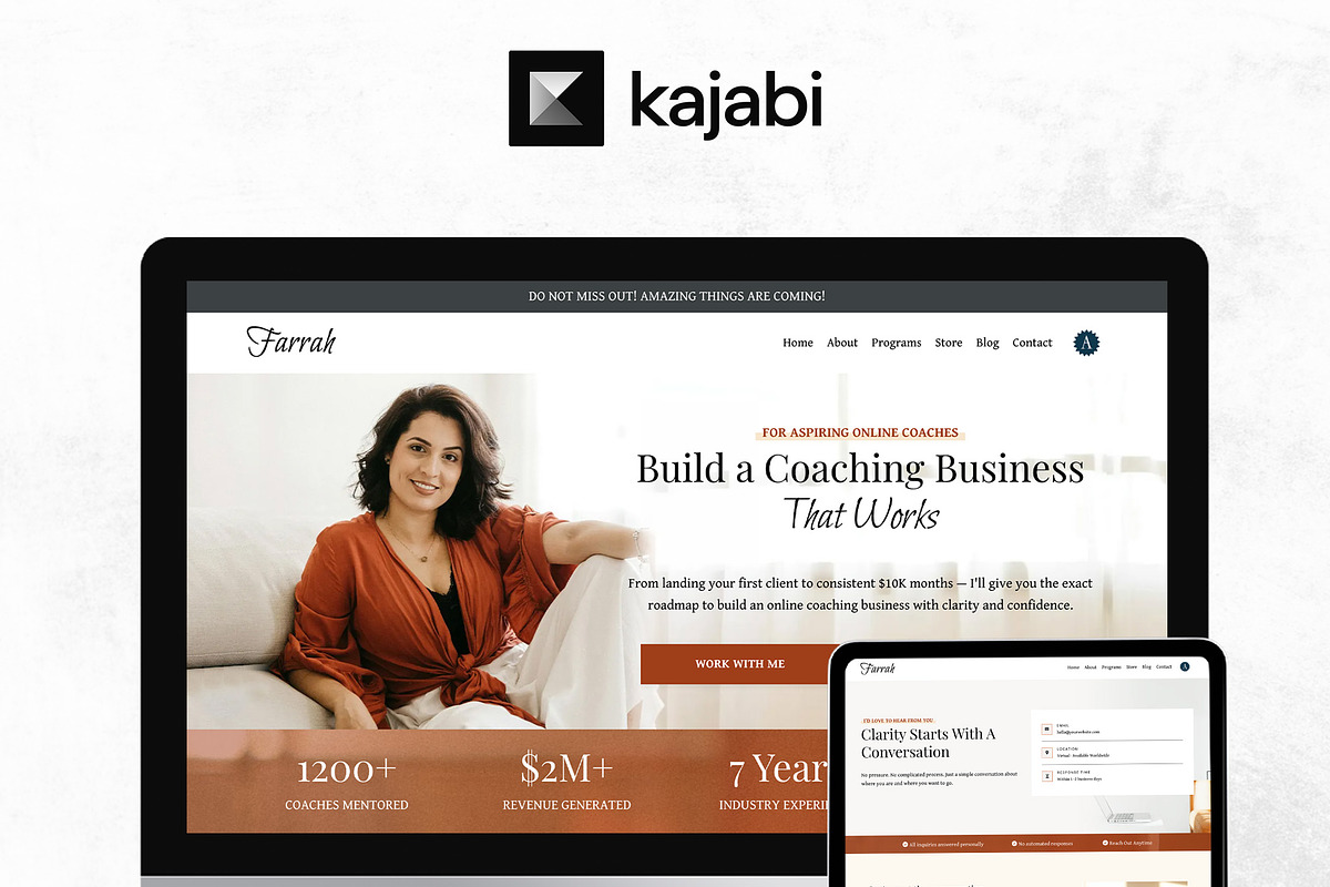 Kajabi Website Template 14 Pages, a Landing Page Template by Altenne | Kajabi Designer (Photo 6 of 9)