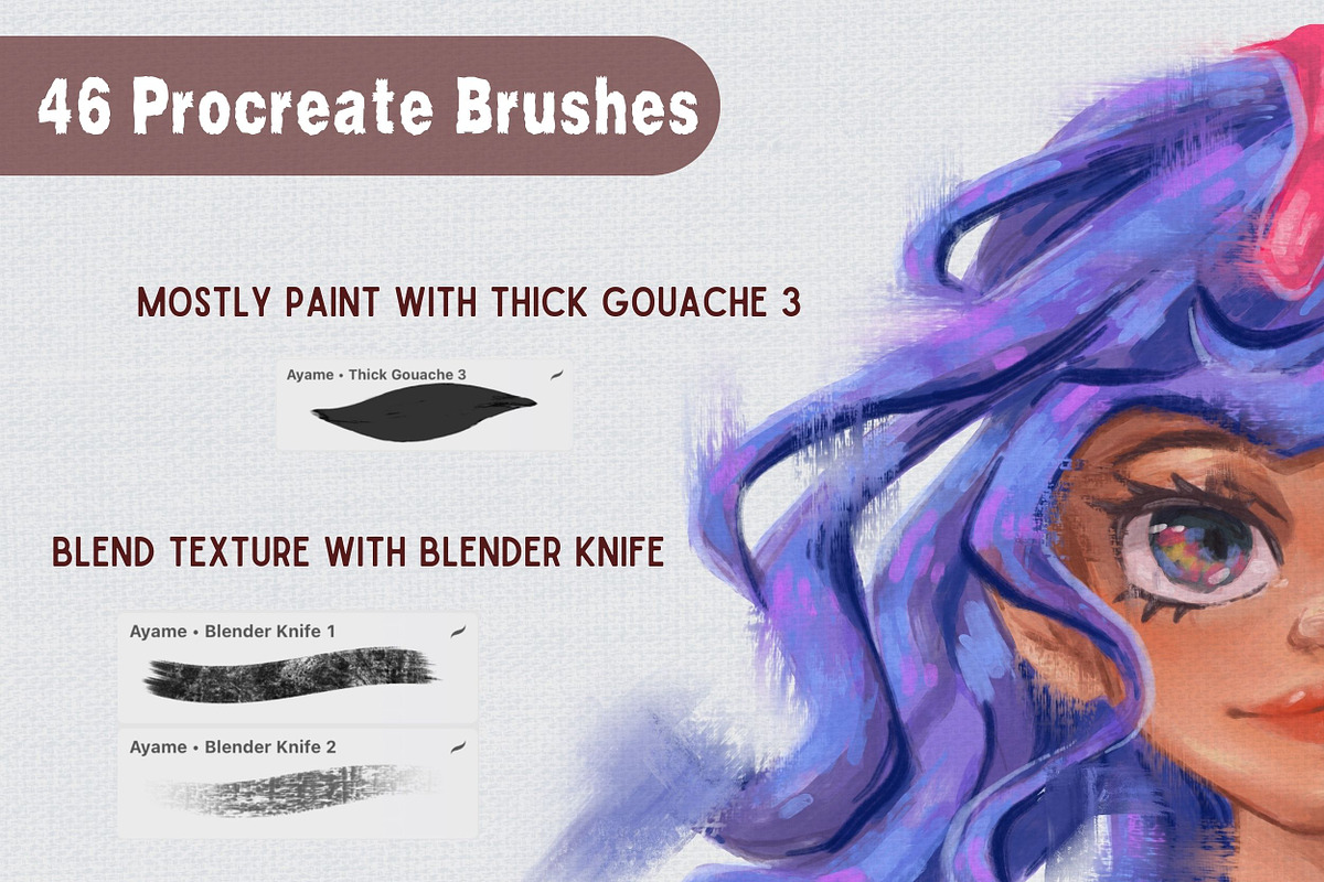 Procreate gouache brushes iBox, a Brush Add-On by ProcreateiBox (Photo 2 of 9)