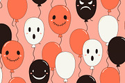 Cute flying balloons with spooky, a Seasonal Illustration by sceptical cactus (Thumbnail 2 of 3)