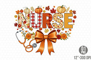 Preppy Nurse Fall PNG, an Illustration by Designking (Thumbnail 1 of 4)