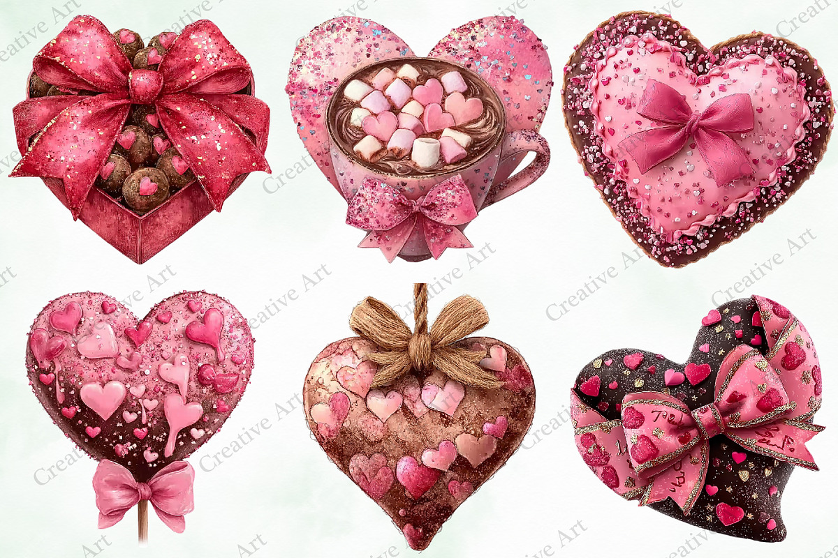 Valentine Chocolate Clipart Bundle, an Illustration by Creative Art (Photo 6 of 9)