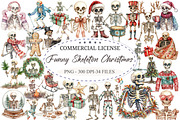 Funny Skeleton Christmas Clipart, an Illustration by designcity5 (Thumbnail 1 of 5)