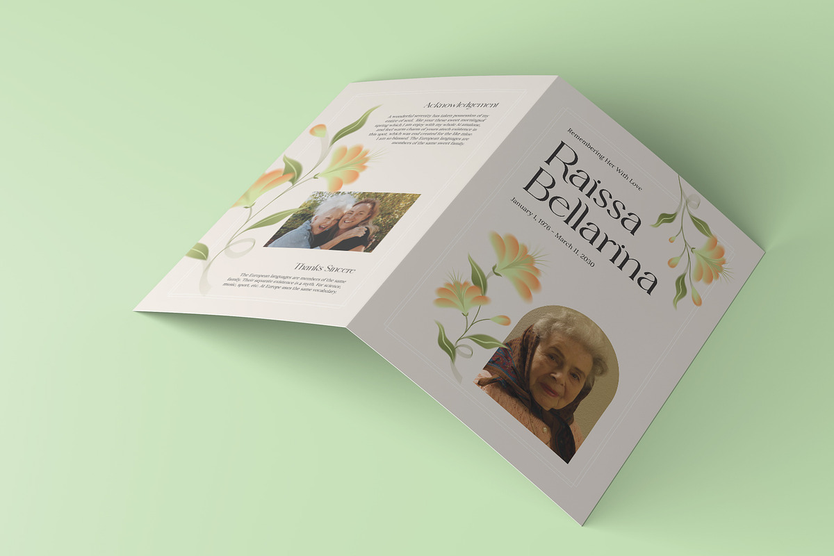 White Simple Minimal Funeral Program, a Brochure Template by Neermana (Photo 2 of 4)