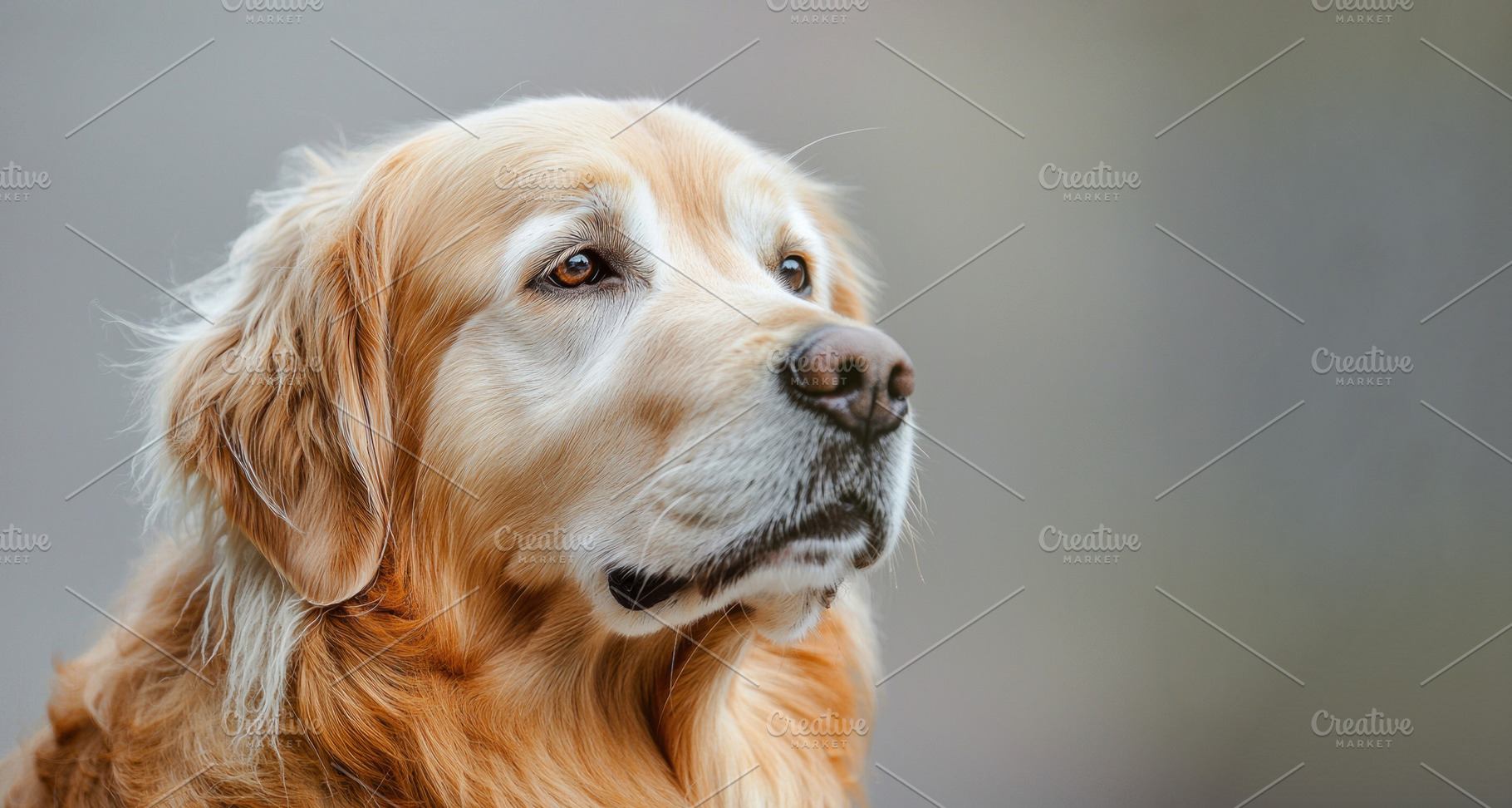 Closeup of golden retriever dog with soulful eyes and soft fur l, an Animal Photo by José Manuel Gelpi
