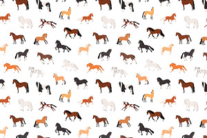 Seamless Patterns With Horses