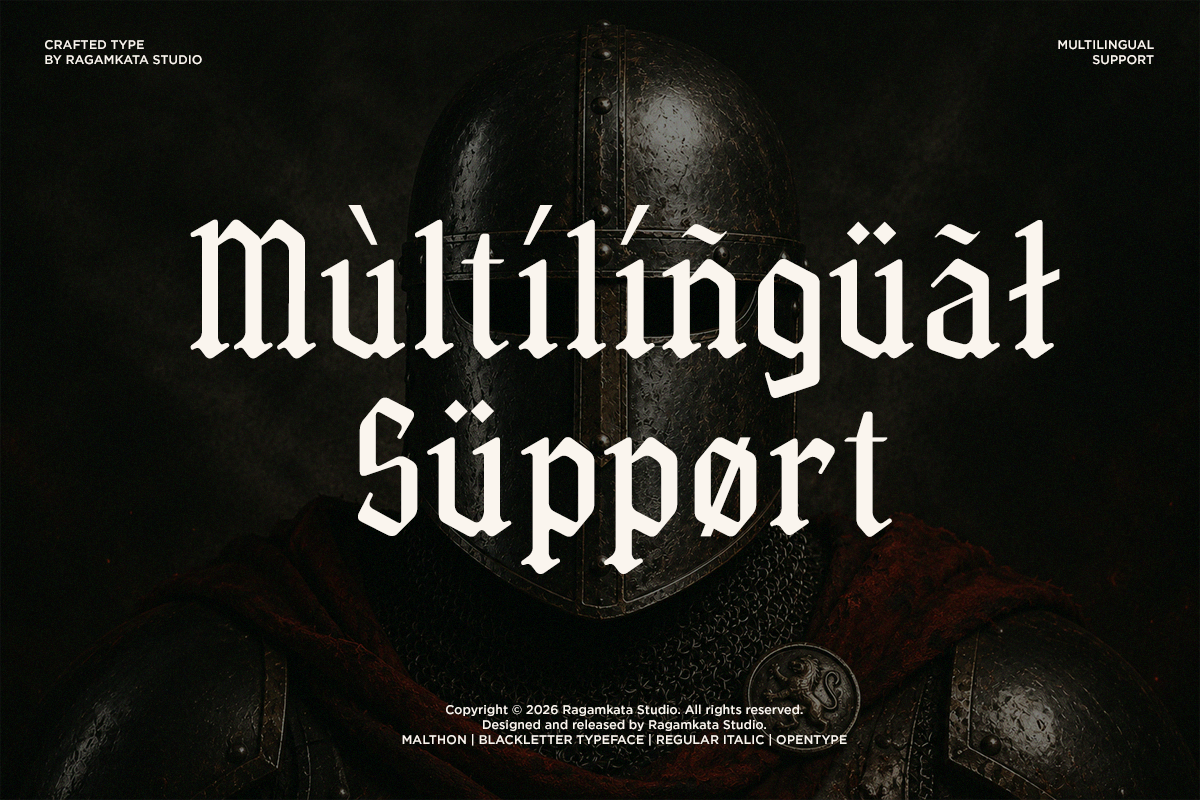 Malthon - Medieval Blackletter Font, a Blackletter Font by RagamKata (Photo 10 of 10)