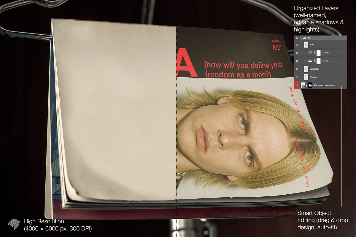Magazine Mockup Bundle (5 PSD), a Books & Magazine Mockup by Mocktopia (Photo 7 of 10)