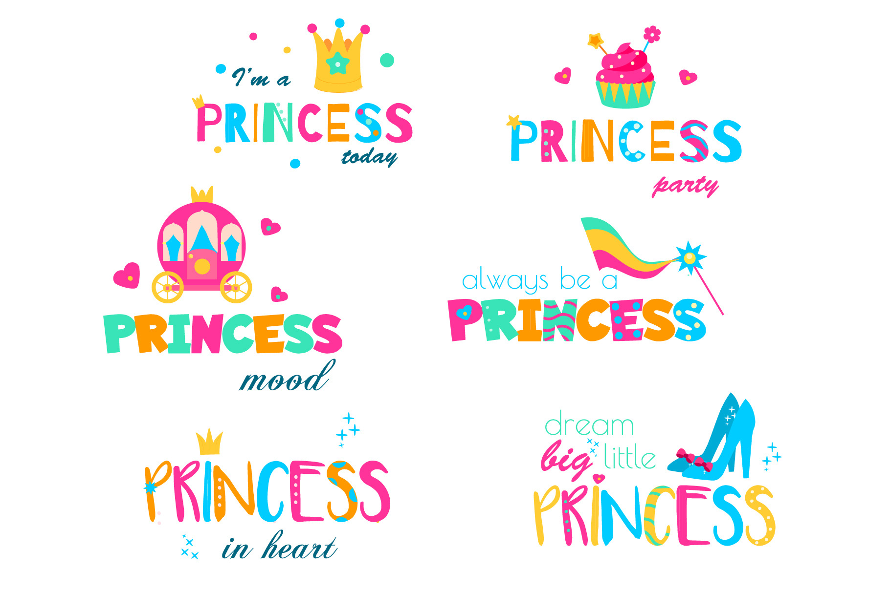 Princess typography printable template