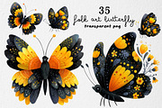 Watercolor Folk Art Butterfly Clipar, an Illustration by Dream Creation (Thumbnail 1 of 4)