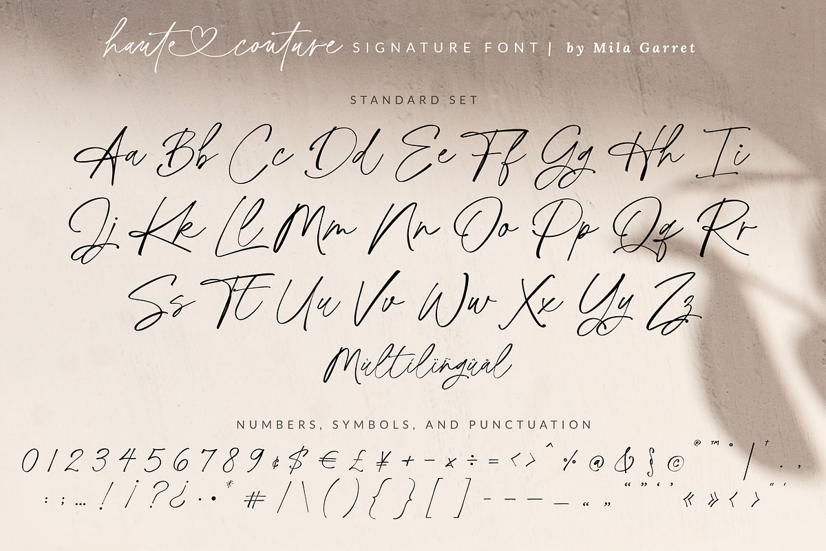 HauteCouture Handwritten Script Font, a Script Font by Mila Garret (Photo 20 of 23)