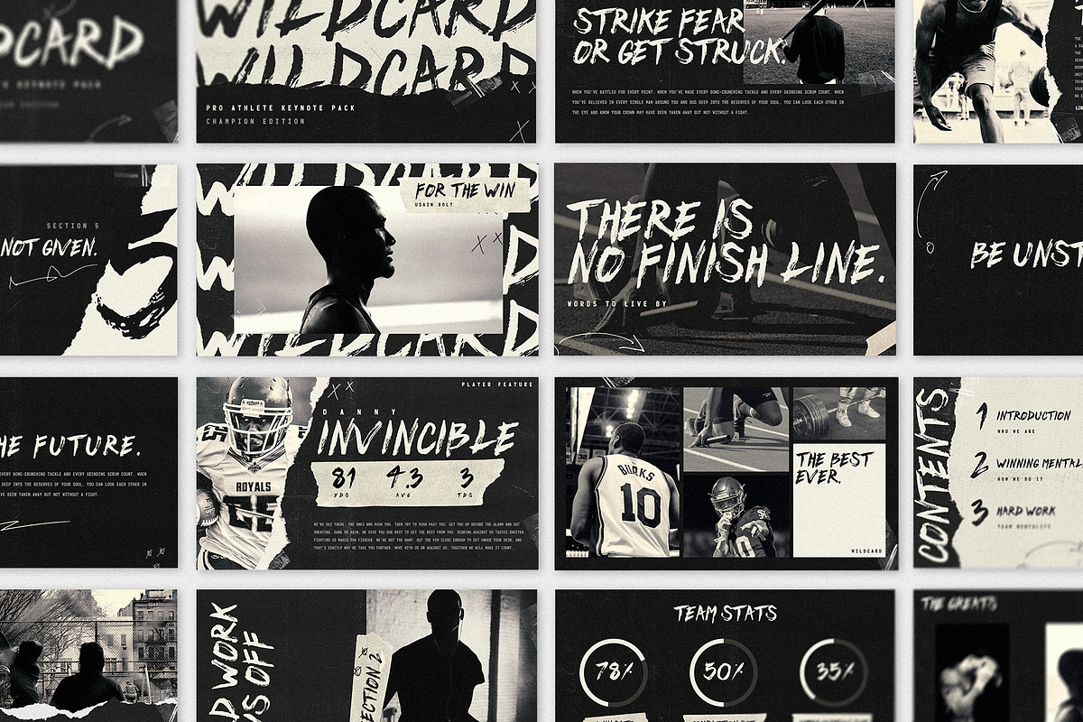 WILDCARD - PRO ATHLETE KEYNOTE PACK, a Presentation Template by GOAT Design Co. (Photo 4 of 13)