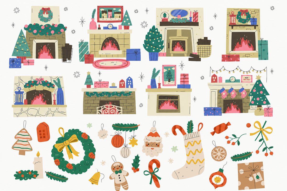 Christmas Decor Clipart, a Seasonal Illustration by Anna Studio (Photo 9 of 13)