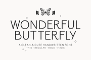 Wonderful Butterfly - Cute Kids Font, a Handwritten Font by Keithzo (Thumbnail 1 of 9)