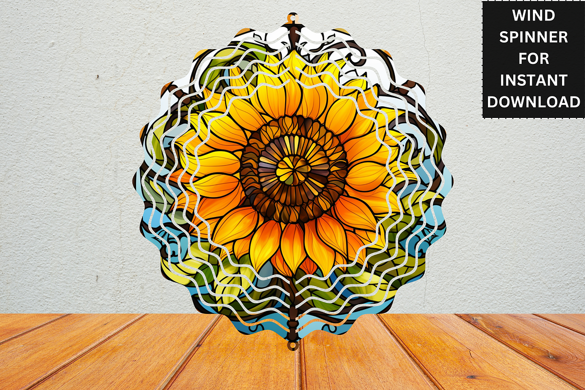 Sunflowers Wind Spinner Sublimation, an Object Graphic by Cut File