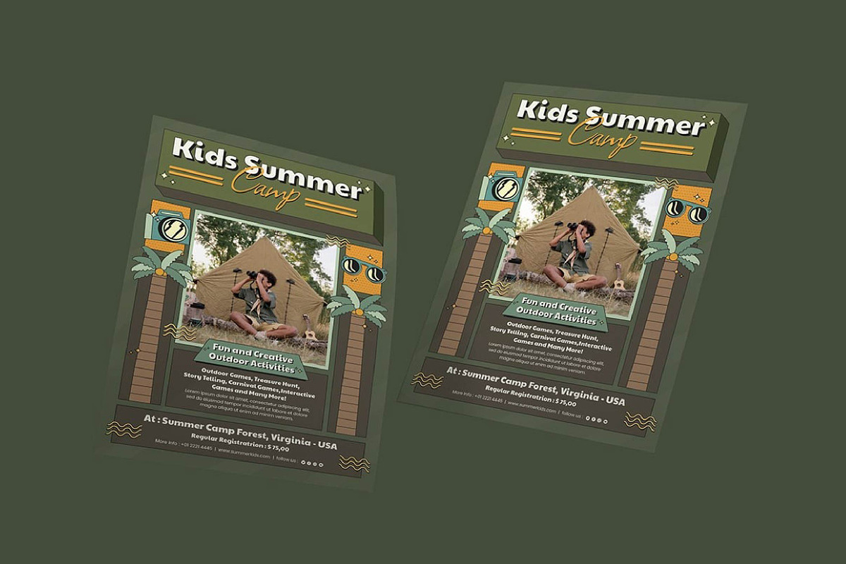 Summer Camp for Kids Flyer Template, a Social Media Template by fashionaddict (Photo 4 of 4)