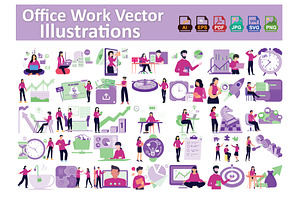 Office Work Vector Illustrations, an Illustration by Vector Portal