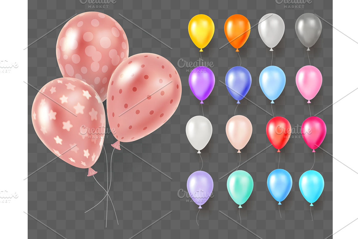 Realistic balloons. Inflated latex, an Object Illustration by Vectorbuum