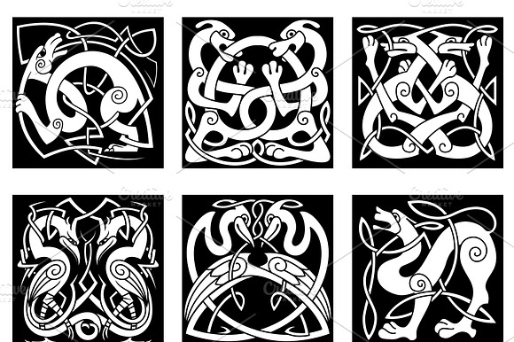 Animal and birds in celtic style preview 2