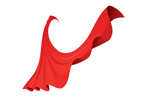 Superhero red cape in front, an Object Illustration by Things for designers