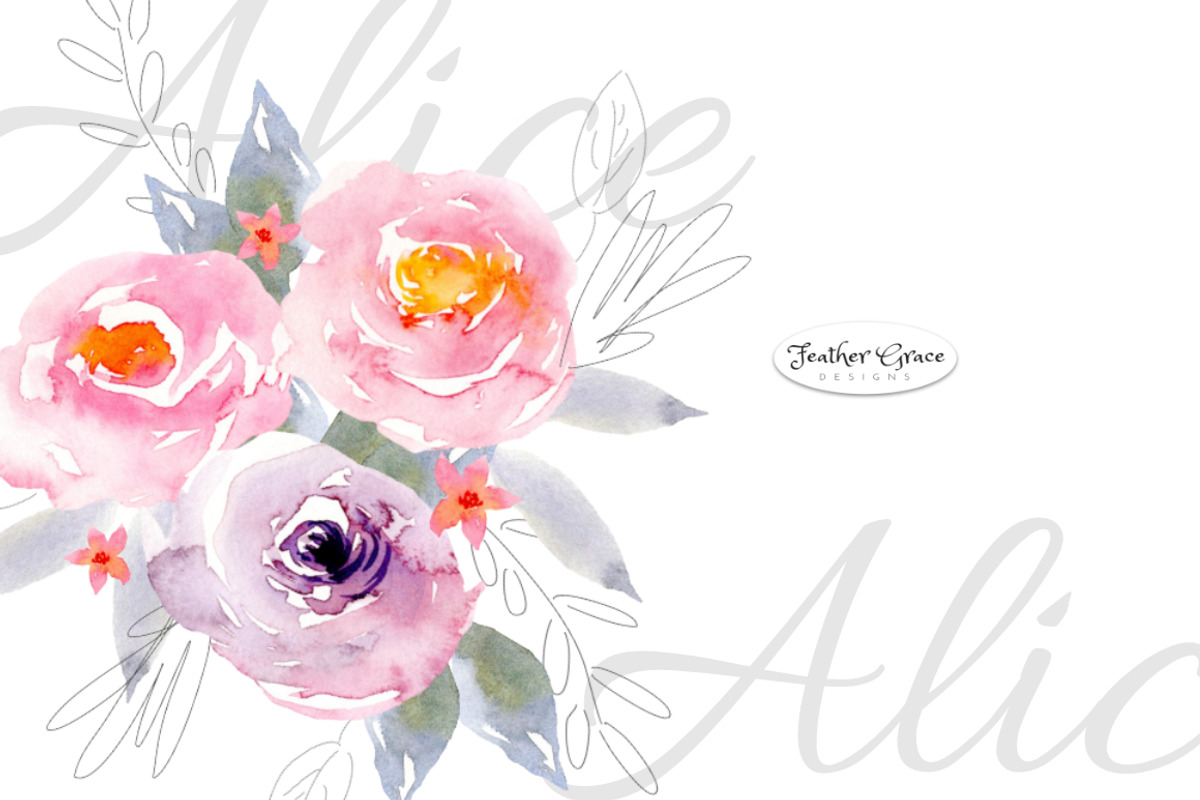 Pink Florals, Roses, Bouquets, an Illustration by Feather Grace Designs (Photo 3 of 11)