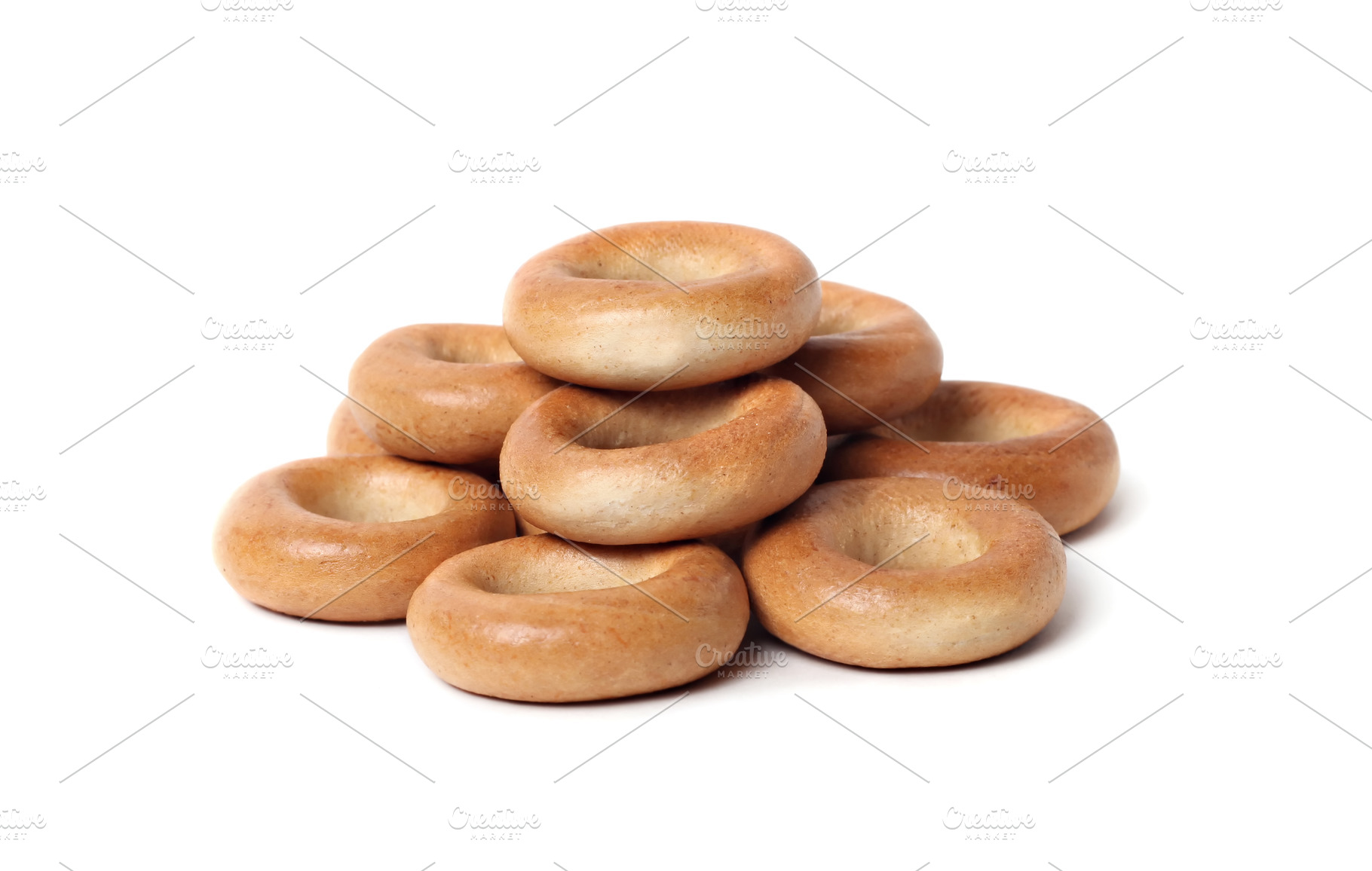 Bread rings isolated, a Photo by saiko3p