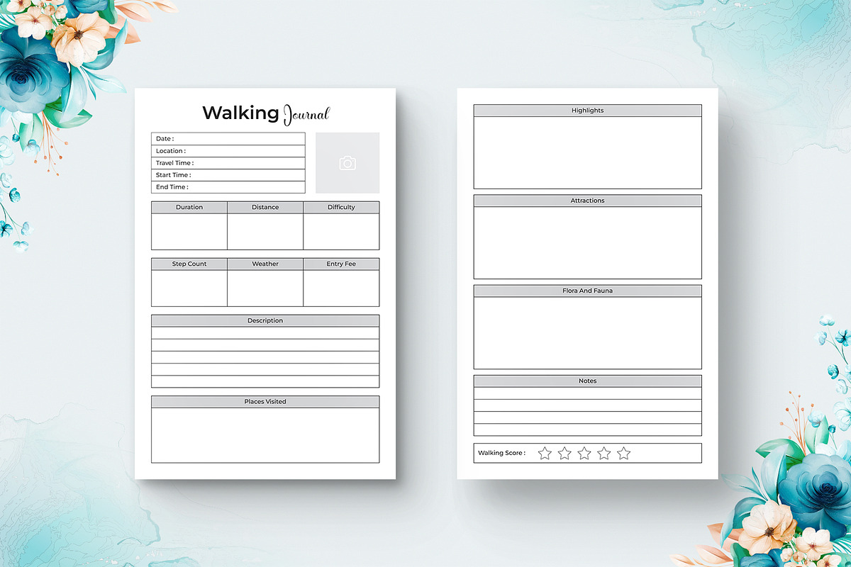 Editable Walking Journal, a Templates & Theme by Mondols Graphic (Photo 2 of 2)