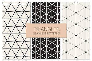 Triangles. Seamless Patterns Set 10