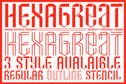 Hexagreat - Sport Display Font, a Sans Serif Font by Invasi Studio