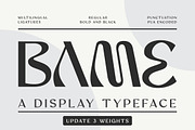 BAME Display Typeface, a Sans Serif Font by Typebae (Thumbnail 1 of 9)