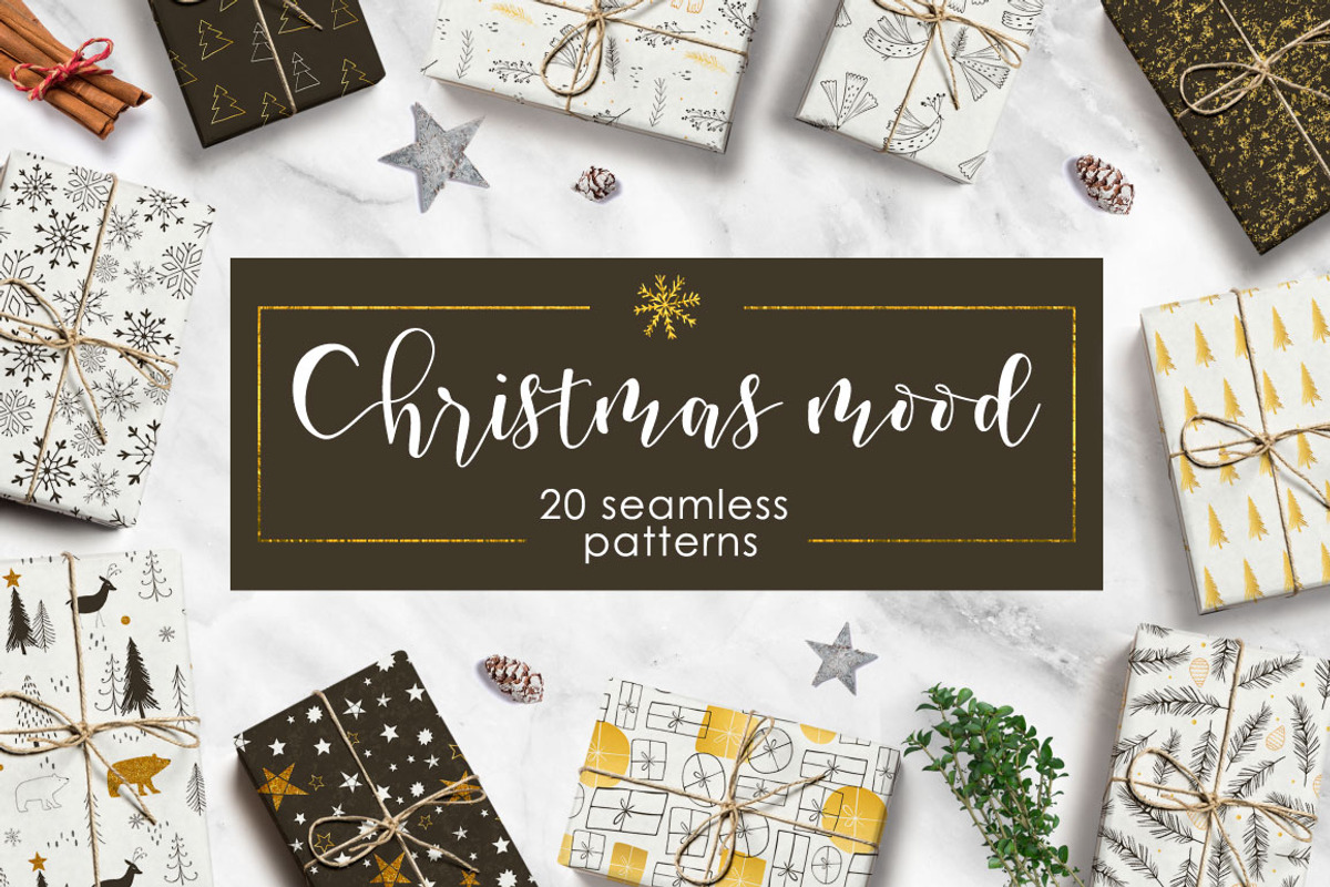 Cristmas mood - pattern set, a Pattern Graphic by Katya_lu (Photo 1 of 8)