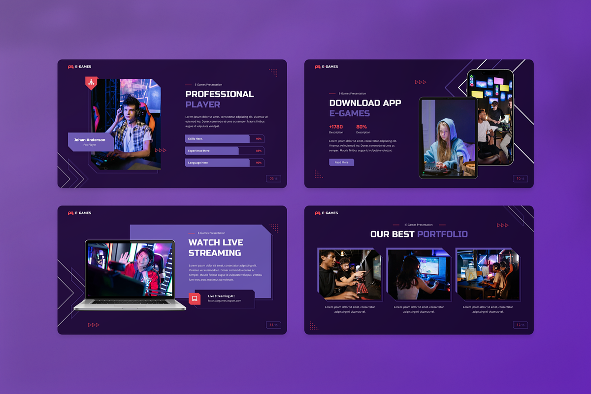 E-Games - Esports Gaming Powerpoint, a Presentation Template by SquidPixey (Photo 2 of 7)