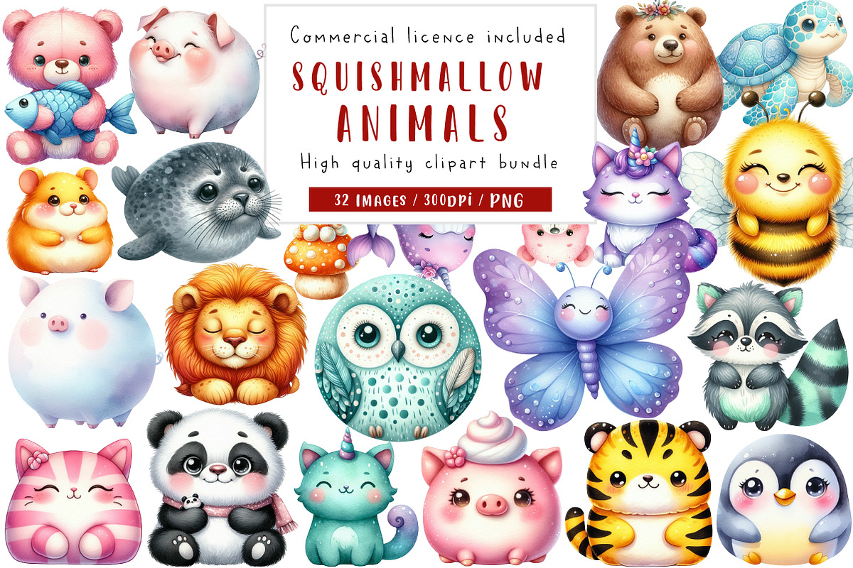 Squishmallow Animals Sublimation, an Illustration by CreationArt (Photo 1 of 5)