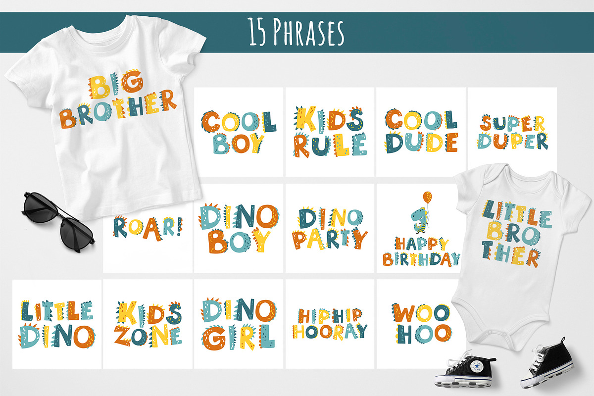 Dino set. Kids print & patterns, an Animal Illustration by Svitlana Kharchuk (Photo 6 of 13)