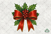 Red Coquette Christmas Bow PNG, an Illustration by Craft Nest (Thumbnail 1 of 6)