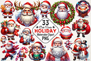 Cute Santa & Holiday Elements Clipar, an Illustration by RobertsArt (Thumbnail 1 of 7)