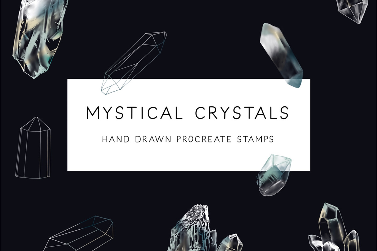 Mystical Crystals Procreate Stamps, a Brush Add-On by BohoCalligraphy (Photo 1 of 6)
