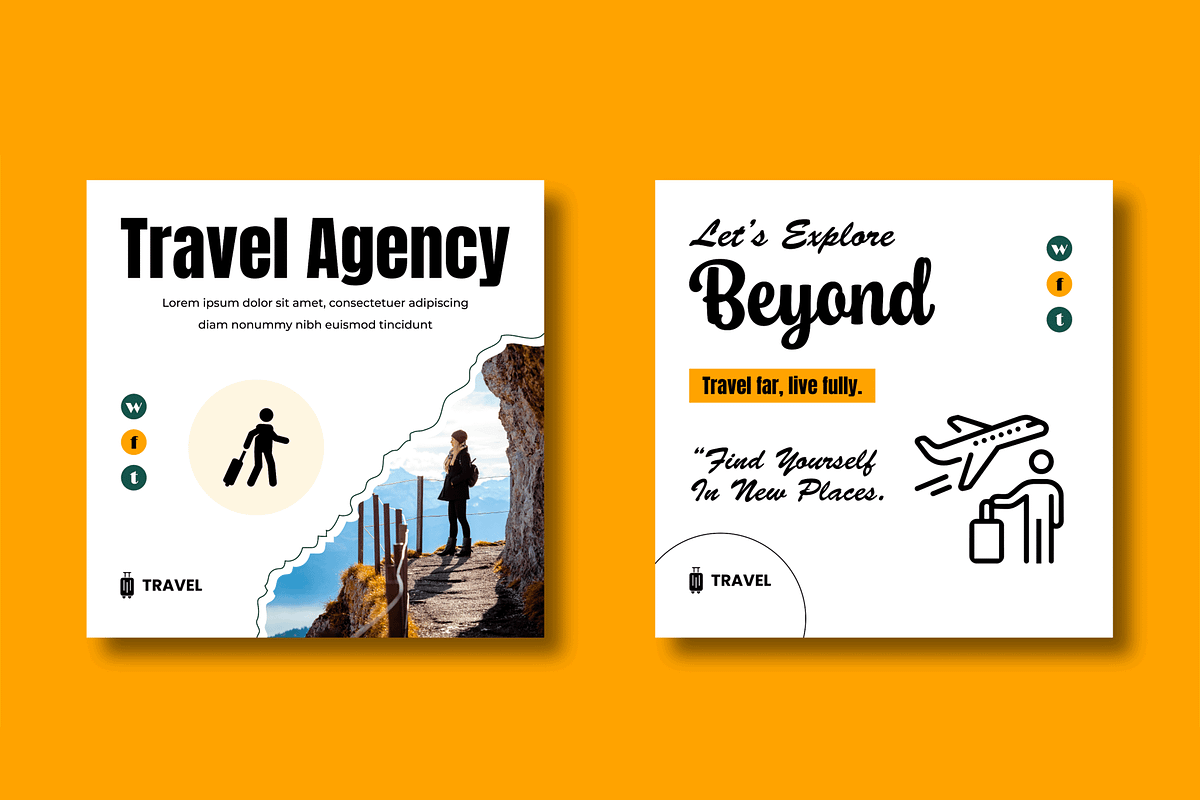 Modern Travel Social Media Post, a Social Media Template by MightyDesign (Photo 4 of 8)