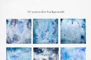 Blue Abstract Watercolor Backgrounds, a Texture Graphic by Navenzeles (Thumbnail 3 of 10)