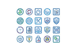 product caution label warning icons, an Object Illustration by pikepicture