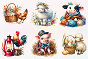Farm Animals Cozy Farmhouse Clipart, an Illustration by Dream Creation (Thumbnail 3 of 7)