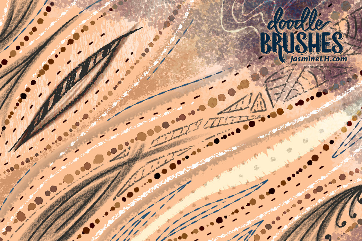 Doodle Brushes for Photoshop, a Brush Add-On by Jasmine Lové (Photo 3 of 6)