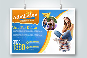 Admission Open Horizontal Flyer Temp, a Flyer Template by Design Up