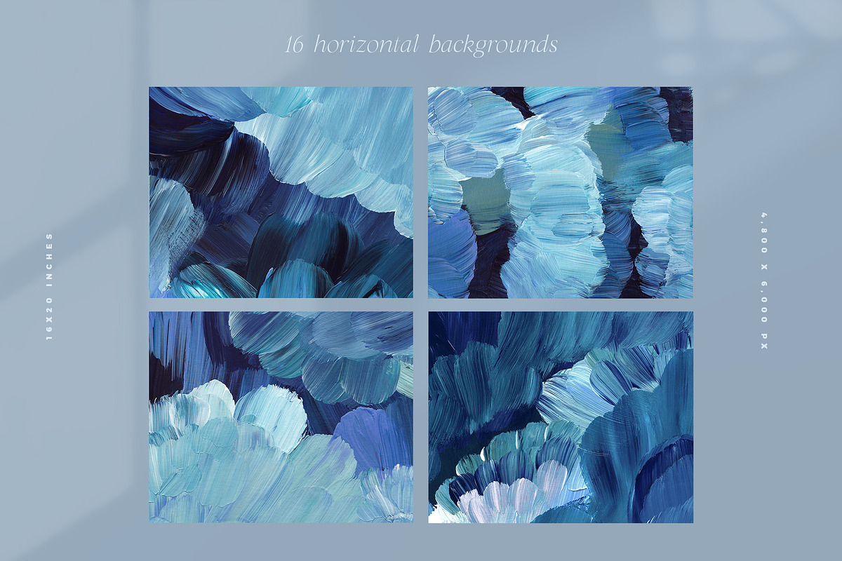 Blue Painted Abstract Backgrounds, a Texture Graphic by Basia Stryjecka (Photo 12 of 18)
