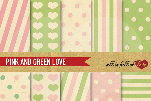 Pink Green Printable Background preview 2
