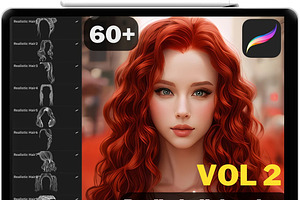 Procreate Realistic Hair Stamps Vol2